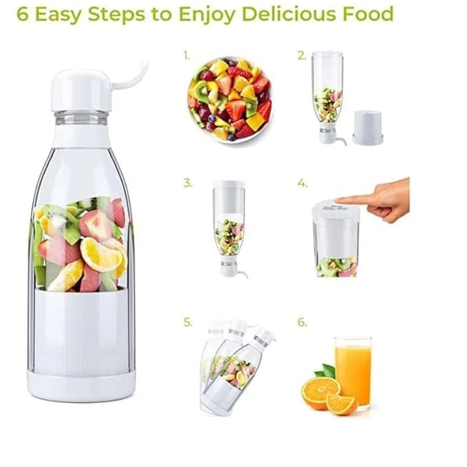 Portable Blender, USB Rechargeable Mini Juicer Blender with ( 6 Blades )