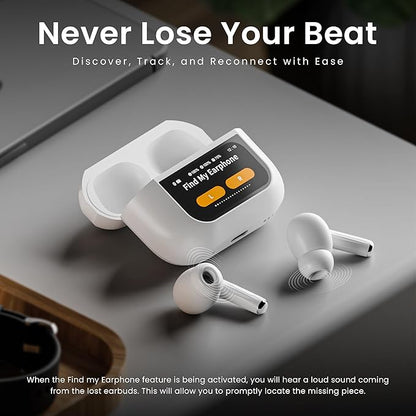 Alpha Smart Display TWS Bluetooth Earbuds | 40 Hr | Powerful Bass | IPX Water Resistant | Numeric Indicator