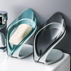 Leaf Shape Soap Box Drain Soap Holder Bathroom Shower Dish